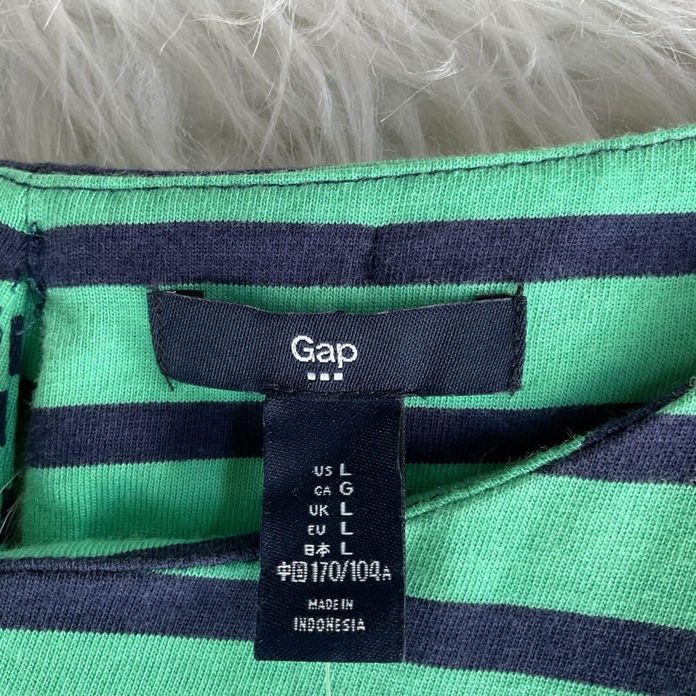 Gap Dress Blue Green Stripes Preppy Business Casual Academia Party consign Large - Picture 7 of 7